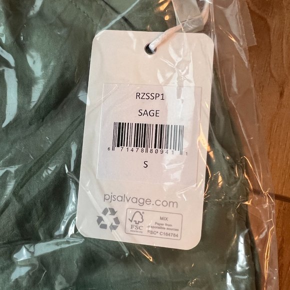 NWT - PJ Salvage Sister Satin Cargo Pants-Sage Size Small - Picture 6 of 8